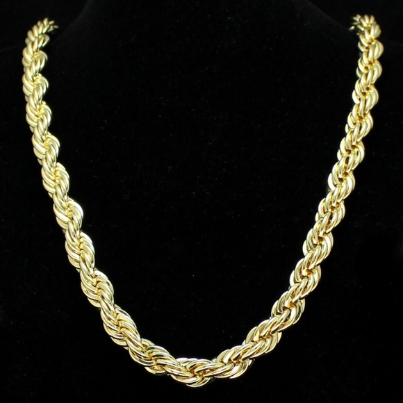 Other - Mens 24" New 14k Gold Plated  10m Thick Rope Chain